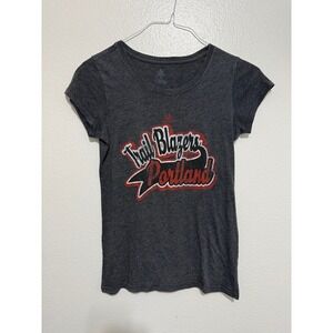 Adidas Portland Trail Blazers Women's Charcoal Gray Graphic T Shirt Size Medium
